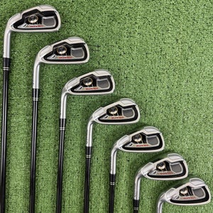 Taylormade Tour Burner Iron Set 5-PW AW Reax 65g Stiff Flex Left Handed +1 Long
