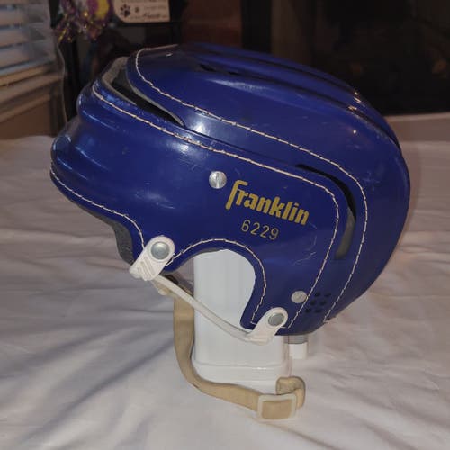 Vintage Derek Sanderson Franklin 6229 Hockey Helmet Blue Large Mint Condition