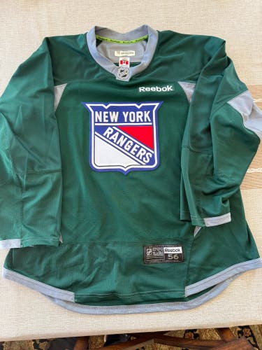 New York Rangers Green  Size 56 Men's Reebok Pro Stock Practice Jersey (Used)