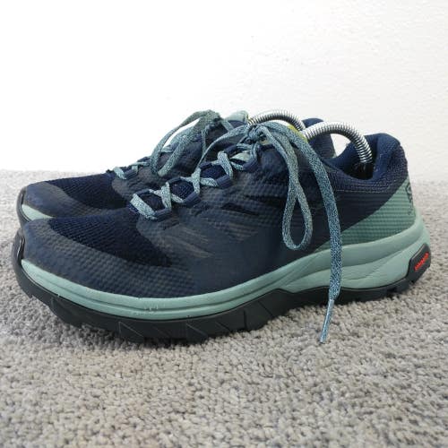 Salomon Outline GTX Hiking Shoes Womens Size 7 Sneakers Blue green Low Top