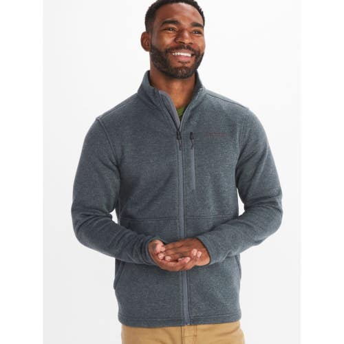 Marmot Drop Line Jacket Men's 2XL Steel Onyx Full Zip Long Sleeve Cozy KFC565