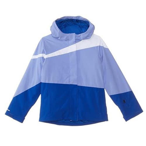 Spyder Zoey Jacket Kids 16 Electric Blue Full Zip Long Sleeve Hooded Ski KFC574