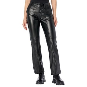 KUT from the Kloth Ellery Pants Women's 14 Black Faux Leather Slit Hem FROG239