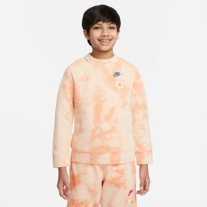 Nike NSW HBR Sweatshirt Kids Large Orange Tie-Dye Cotton Blend Pullover KFC573