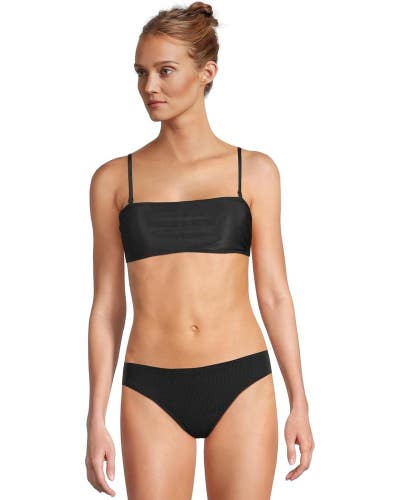Beach Riot Kelsey Bikini Top Womens Medium Black Stretch Strapless Strap DDR2214