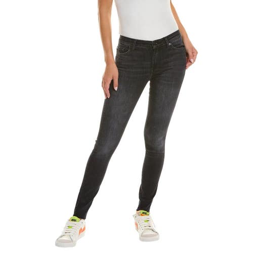 7 for All Mankind Savage Super Jeans Women's 23 Gray Raw Hem Skinny Leg FROG192