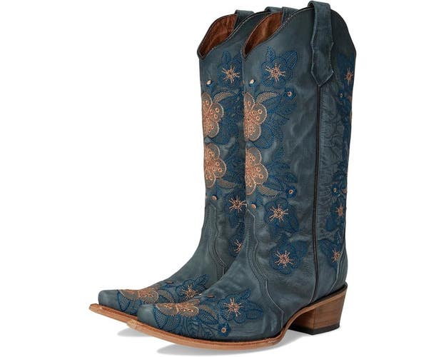Circle G by Corral L6210 Womens 7.5 Blue Leather Snip Toe Western Boots HAWK2668