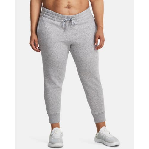 Under Armour Pants Women's 3x Mod Gray Fleece Drawstring Waist Joggers FROG114