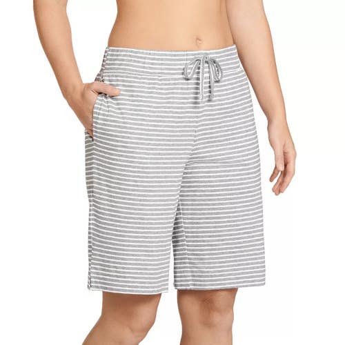 Jockey Everyday Essentials Shorts Women's Small Gray Striped Drawstring FROG198