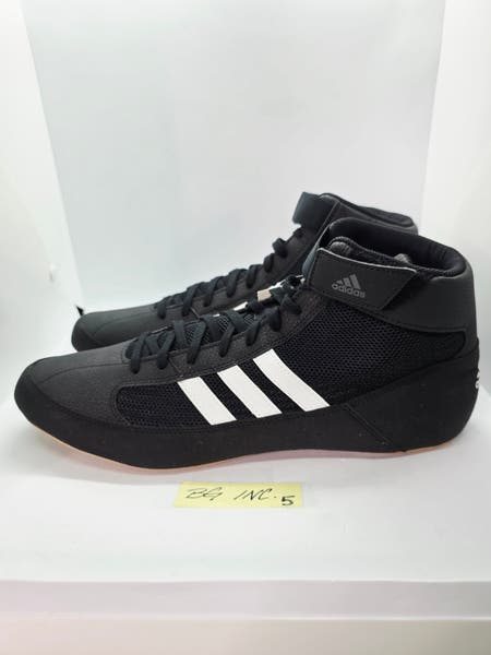 New Adidas Mens size 14.5 Black HVC 2 Wrestling Shoes AQ3325 High Top Adidas | AQ3325 | HVC 2 Adult | Black & White Wrestling  main image 3