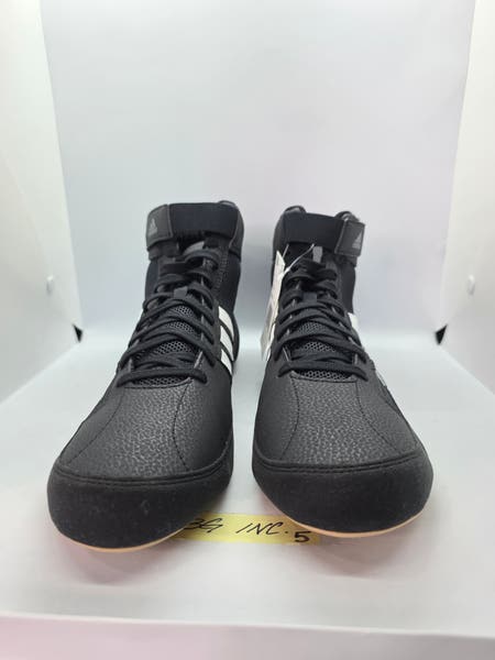 New Adidas Mens size 14.5 Black HVC 2 Wrestling Shoes AQ3325 High Top Adidas | AQ3325 | HVC 2 Adult | Black & White Wrestling  main image 4