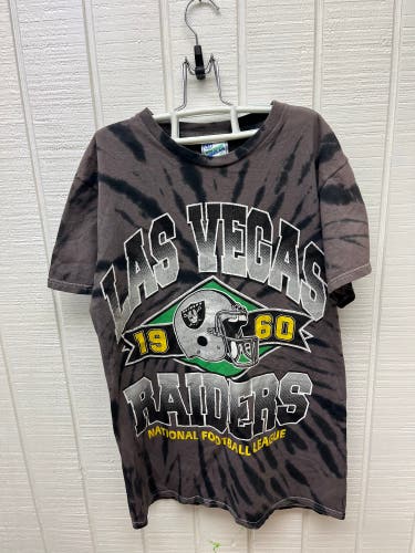 47 Brand NFL Las Vegas Raiders Tie Dye Black/Grey Men’s Small Retro Graphic Tee
