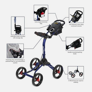 New Bag Boy Quad XL Push Cart BK/RD 11851-RCG040782717956