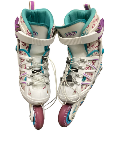 Used RollerDerby STINGER 5.2 Junior Rec Fitness Skates White Adjustable 11613-S000178187