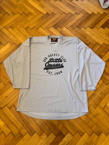 Gray Detroit Little Caesars Large Adult Unisex Flow Jersey (Like New) AAA Hockey Detroit