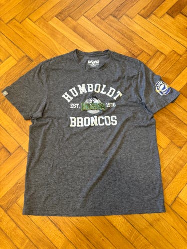 Pro Stock Humboldt Broncos SJHL Gray Medium Adult Unisex T-Shirt (New)