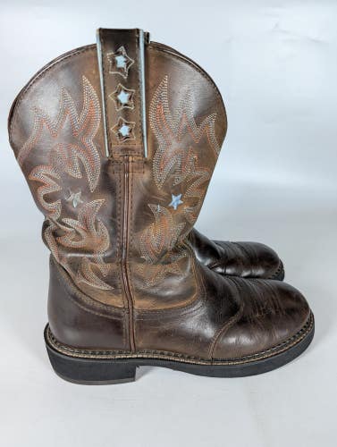 Ariat ProBaby 10001132 Womens 8 B Brown Western Cowboy Boots Star Inlay