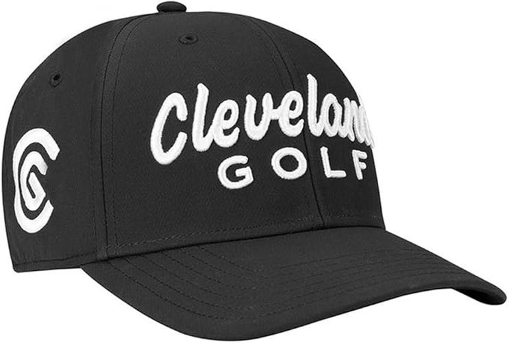 NEW Cleveland Golf Structured Black Adjustable Golf Hat/Cap