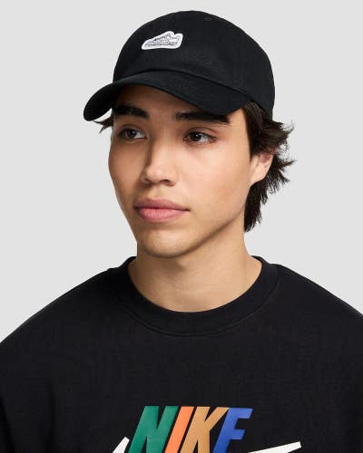 Nike Club Unstructured AF1 Patch Baseball Cap Men's M/L Black Strapback DAB69