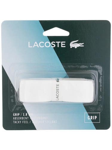 2 GRIPS: LACOSTE (WHITE) TENNIS RACQUET REPLACEMENT GRIP. #51LACGRI21