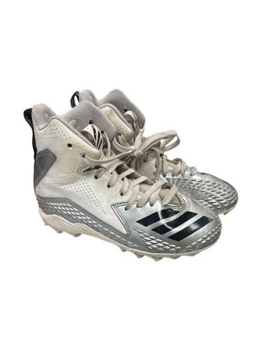 Used Adidas Jr FB Cleats White And Silver Junior 01 11862-S000093100