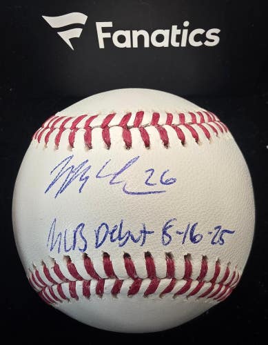 Mets NOLAN McLEAN "MLB DEBUT 8-16-25" Signed Auto Autograph Baseball FANATICS