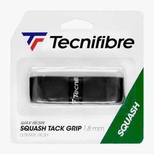 2 GRIPS: TECNIFIBRE (BLACK) "SQUASH TACK" SQUASH REPLACEMENT GRIP. #51SQGRTACB