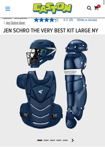 Navy Easton Jen Schro The Very Best Catcher's Set (New)