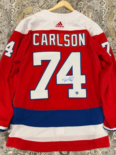 JOHN CARLSON SIGNED WASHINGTON CAPITALS ALTERNATE ADIDAS JERSEY