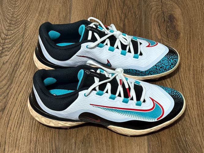 Nike RBI x Alpha Huarache Elite 4 Low White Teal MCS Cleats FZ7345-103 Mens 14