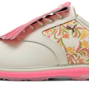Puma Womens Avant Dani Dazey Spikeless Golf Shoes White/Rose/Yellow Size 9 NEW