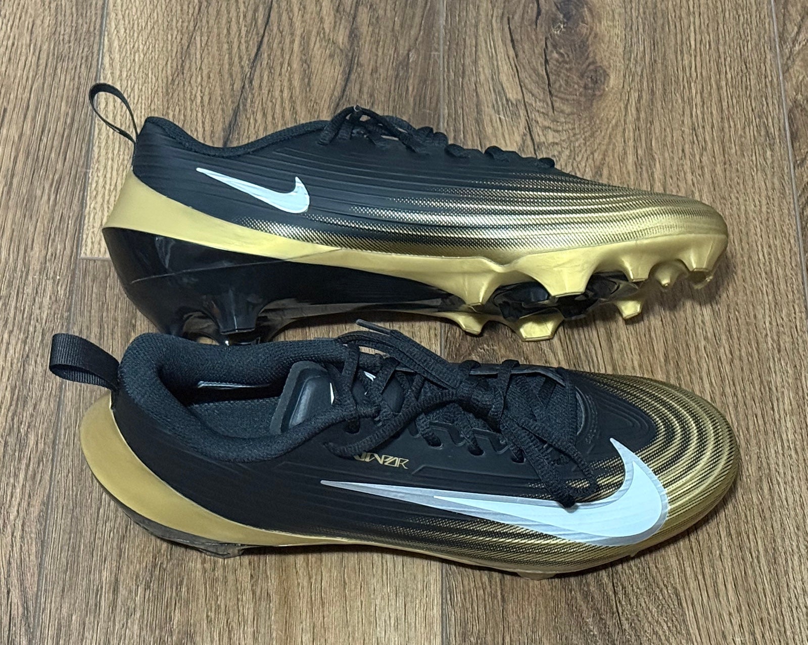 Nike Vapor Speed 3 Black Gold Football Cleats Men display picture 1