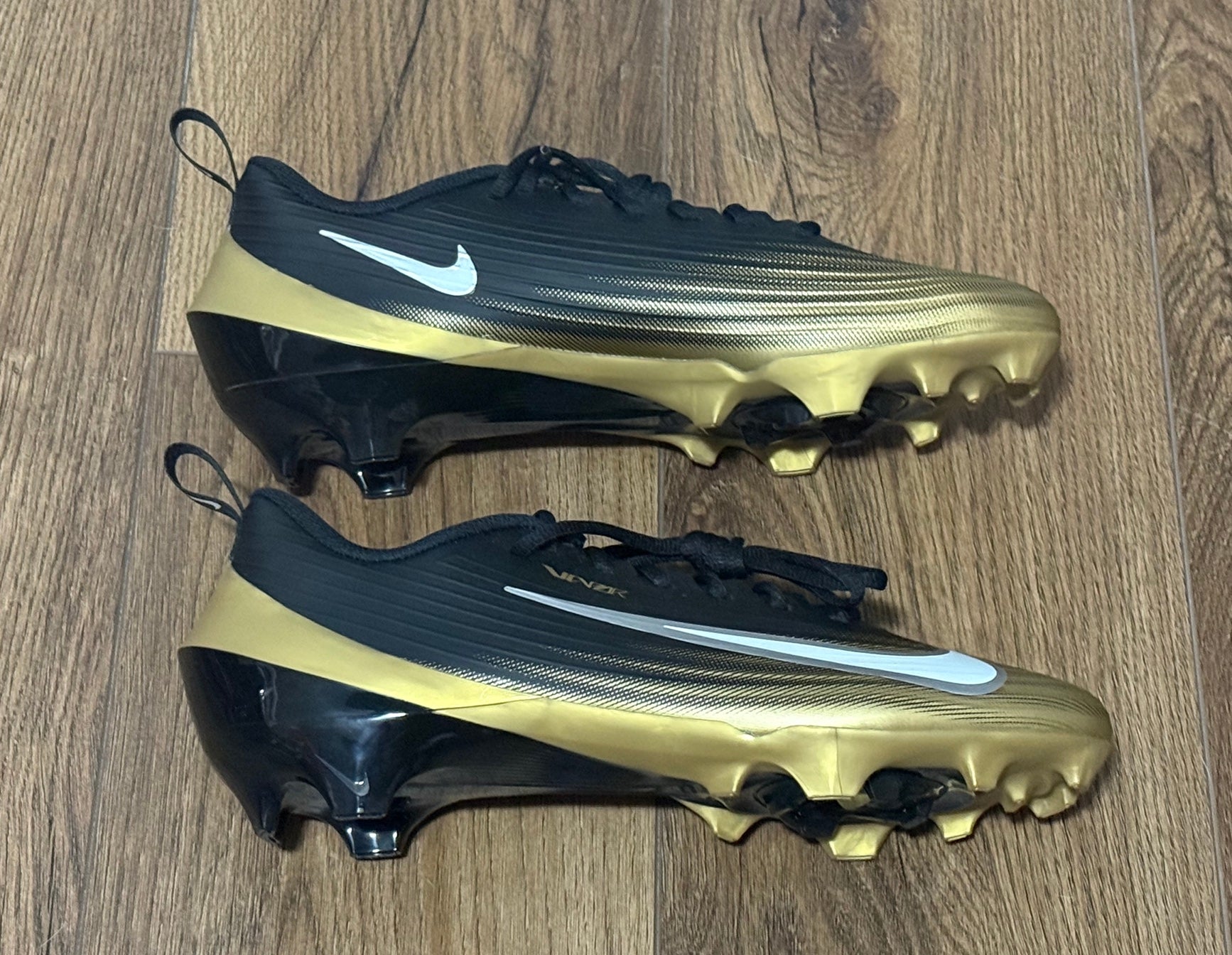 Nike Vapor Speed 3 Black Gold Football Cleats FB3303-003 Men\'s Size 11.5 NEW‎ Nike Vapor Speed 3 Football Cleats Metallic Gold FB3303-003  main image 4