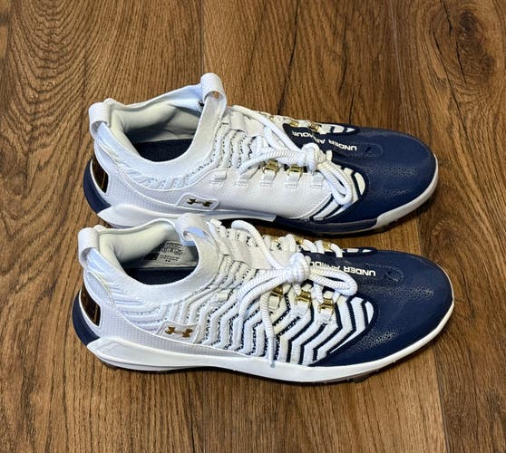 Under Armour Bryce Harper 9 Pro Baseball Cleats White/Navy Men’s Size 11