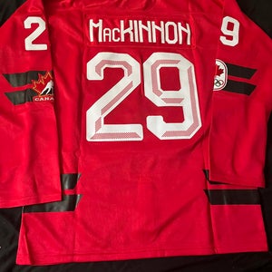 NEW Nathan MacKinnon Team Canada Olympic Hockey Men's Jersey Stitched Size XL