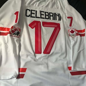 NEW Macklin Celebrini Team Canada Olympic Hockey Men's Jersey Stitched Size XL