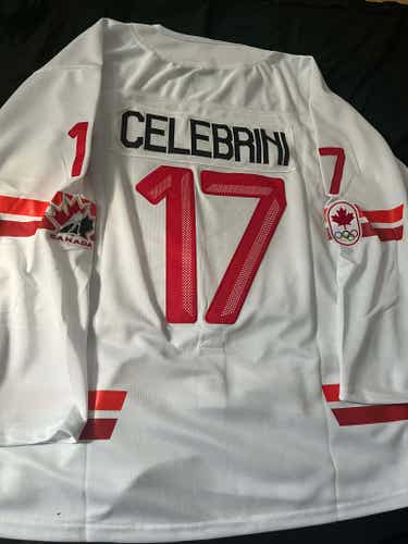 NEW Macklin Celebrini Team Canada Olympic Hockey Men's Jersey Stitched Size XL