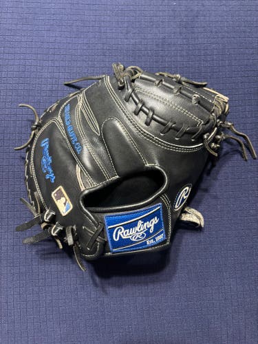 Custom Rawlings Heart of the Hide Baseball Catchers Mitt 33" (Used-excellent) Black and Blue