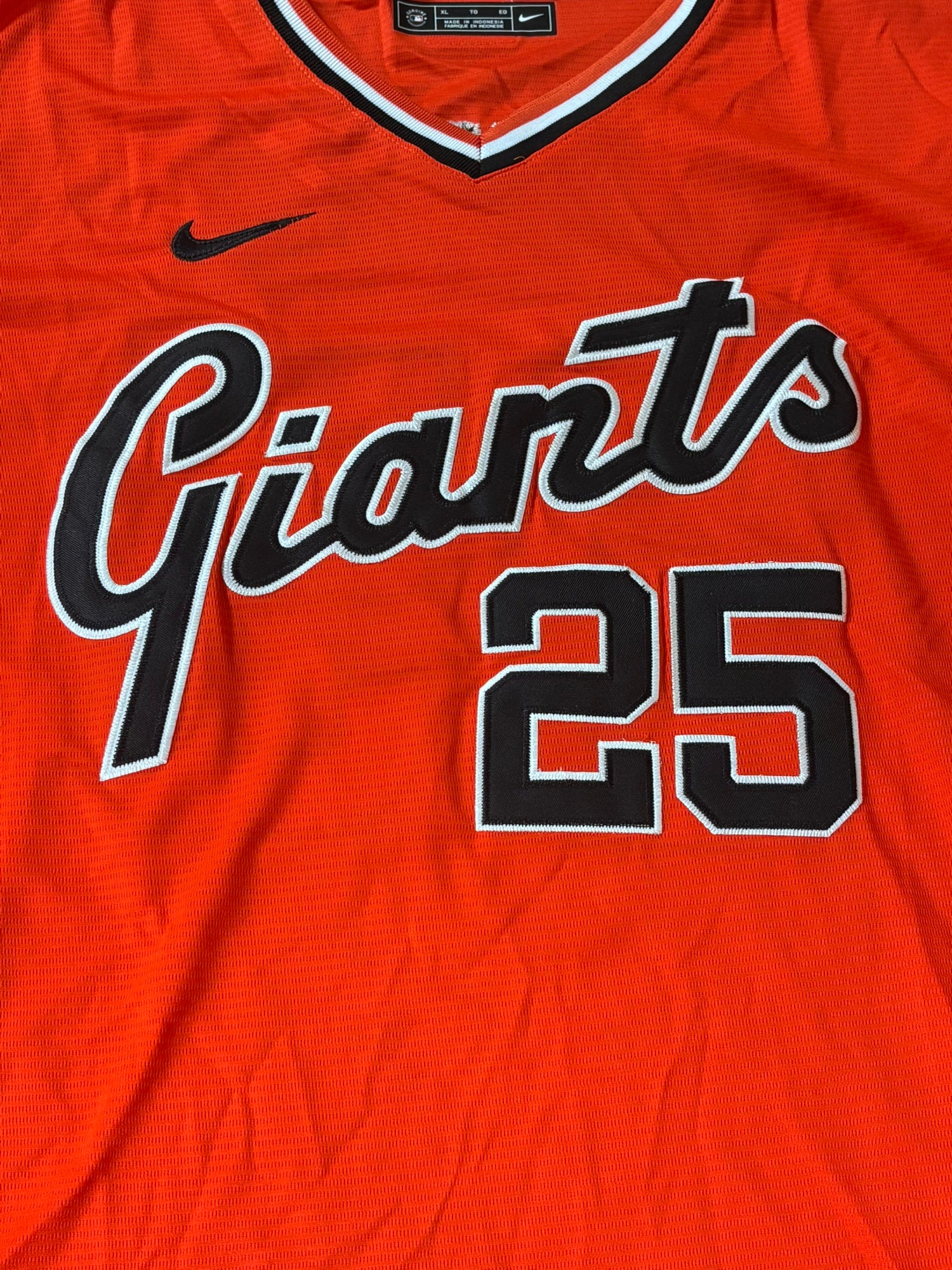 Barry Bonds #25 San Fransisco Giants Orange Throwback Jersey Adult
