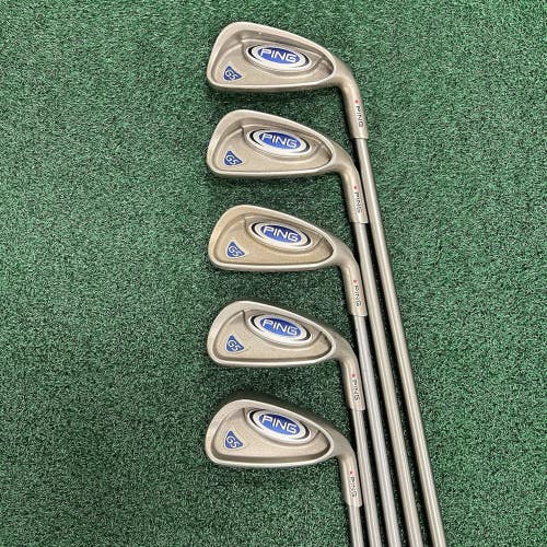 PING G5 Iron Set 5-9 Iron Red Dot MRH Regular Flex Graphite Shafts (Missing PW)
