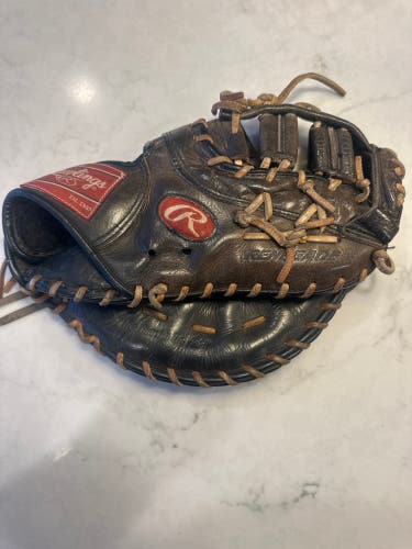 Rawlings Renegade First Base Mitt Black Leather Baseball Glove Broken In Used