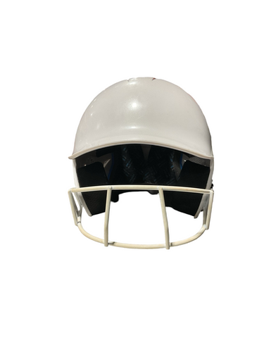 Used Champro HELMET 6 - 6 1/2 Batting Helmet w/Mask White One Size 11834-S000047719