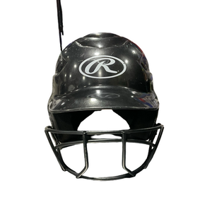 Used Rawlings BLK SOFTBALL HELMET 6 1/2- 7 1/2 Batting Helmet w/Mask Black Fits all 11834-S000047698