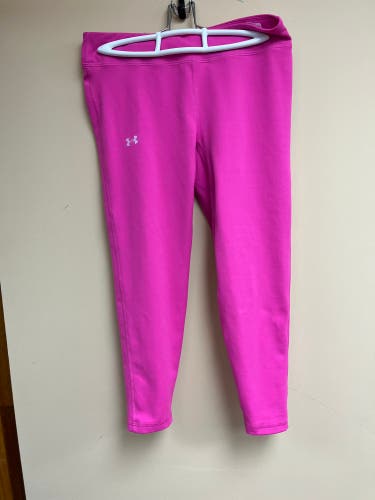 Under Armour Hot Pink Youth Large Leggings Activewear Sporty Stretch Pants