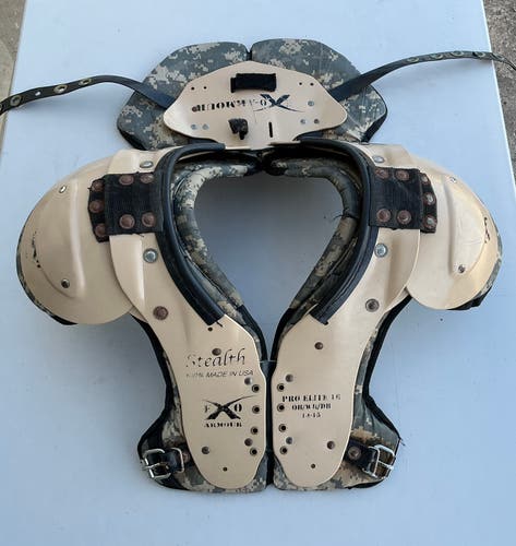 Extra Large Youth (14-15) Exo Armour Stealth Pro Elite 16 Shoulder Pads QB/WR/DB (Used)
