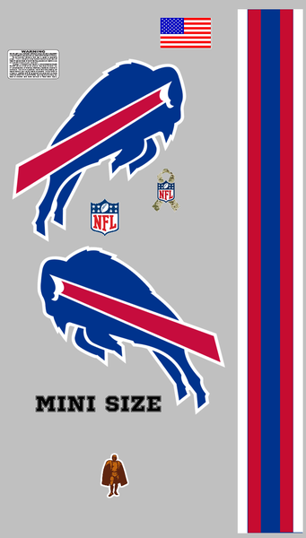 Buffalo Bills football helmet mini Size vinyl decals 8 Mil Convex Gear Wrap