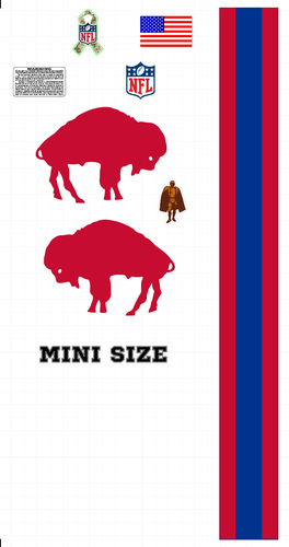 Buffalo Bills football helmet mini Size vinyl decals 8 Mil Convex Gear Wrap throwback
