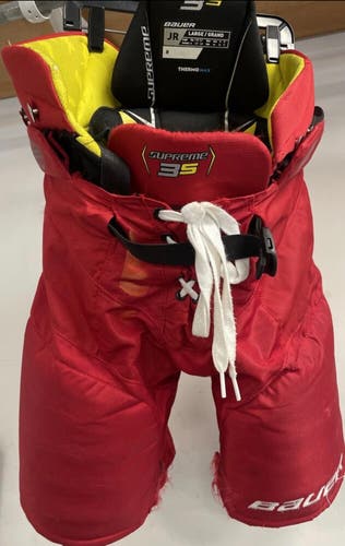 JUNIOR SIZE LARGE BAUER SUPREME 3S Ice Hockey Player Pants. Red