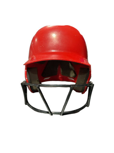 Used Demarini RED MASK 6 3/8-7 1/8 Batting Helmet w/Mask Red One Size 11834-S000047596