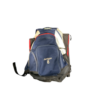 Used Demarini NAVY/RED BACKPACK BB/SB Player Backpack White/Red/Navy 11834-S000047623